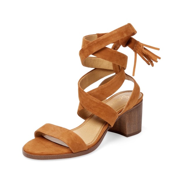 Splendid Suede Wraparound Heels with Block Heel - Picture 2 of 4